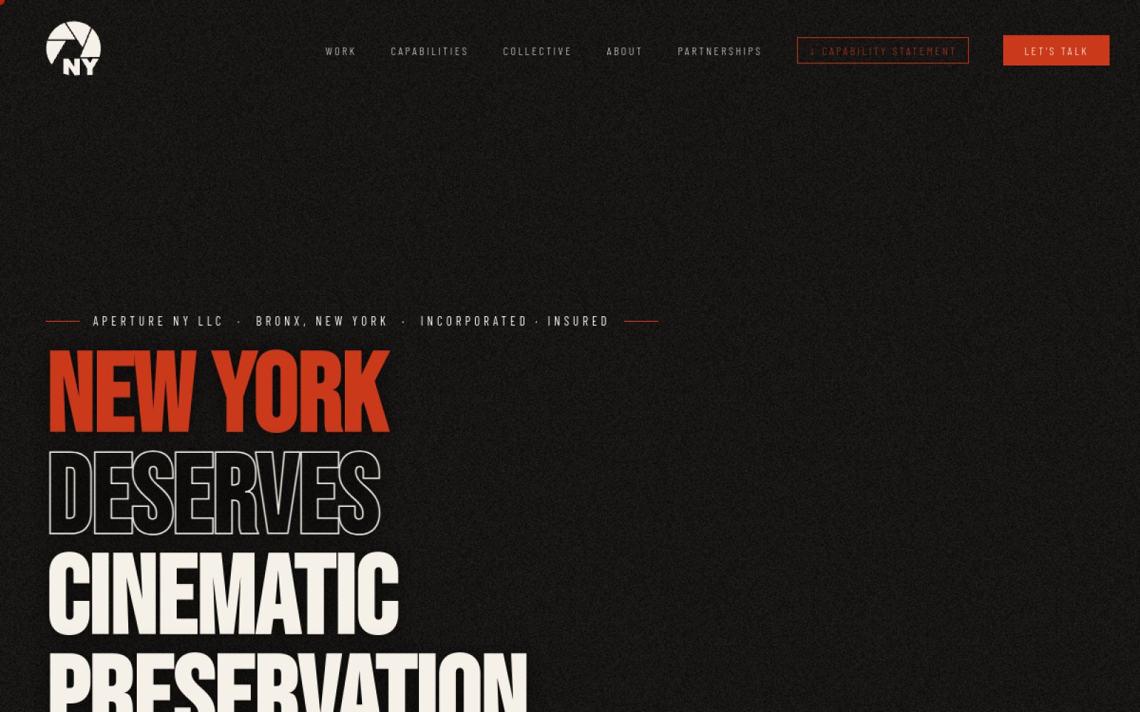 Aperture NY website preview